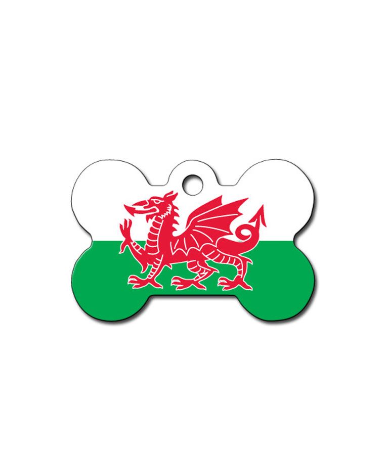 ID Tag Bone Welsh Flag