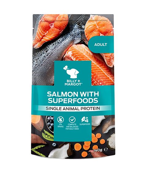 Billy & Margot Salmon with Superfoods Adult Wet Dog Food 140g Pouch - 140g