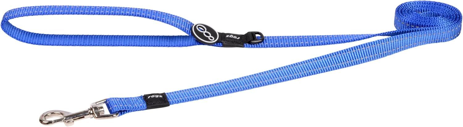 Rogz Utility Reflective Stitching Long Dog Leash - BLUE L (1.8M/6)