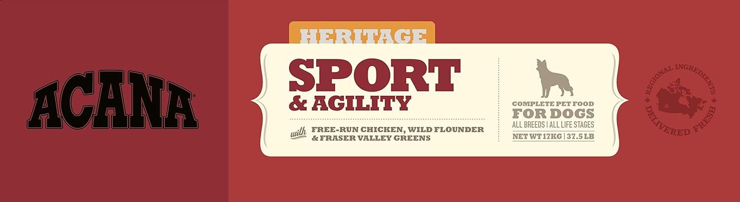 Acana Sport & Agility Recipe Adult Dry Dog Food - 17KG