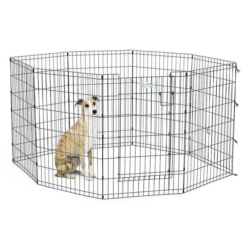 36″ Black Exercise Pen with Full MAX Lock Door - Shopivet.com