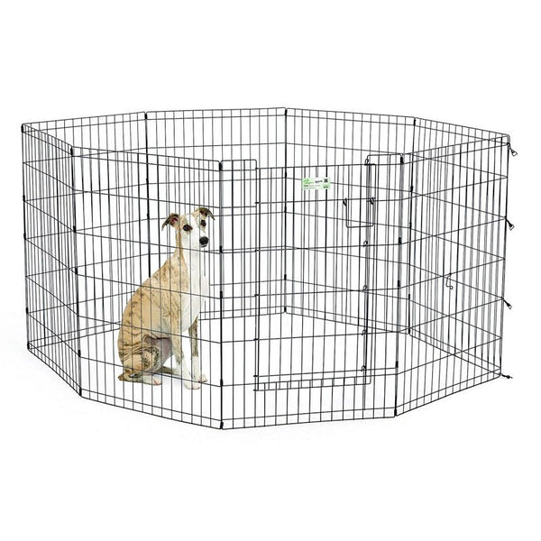 36″ Black Exercise Pen with Full MAX Lock Door - Shopivet.com