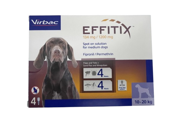 EFFITIX (Fipronil / Permethrin) spot on for medium dogs 10-20kg