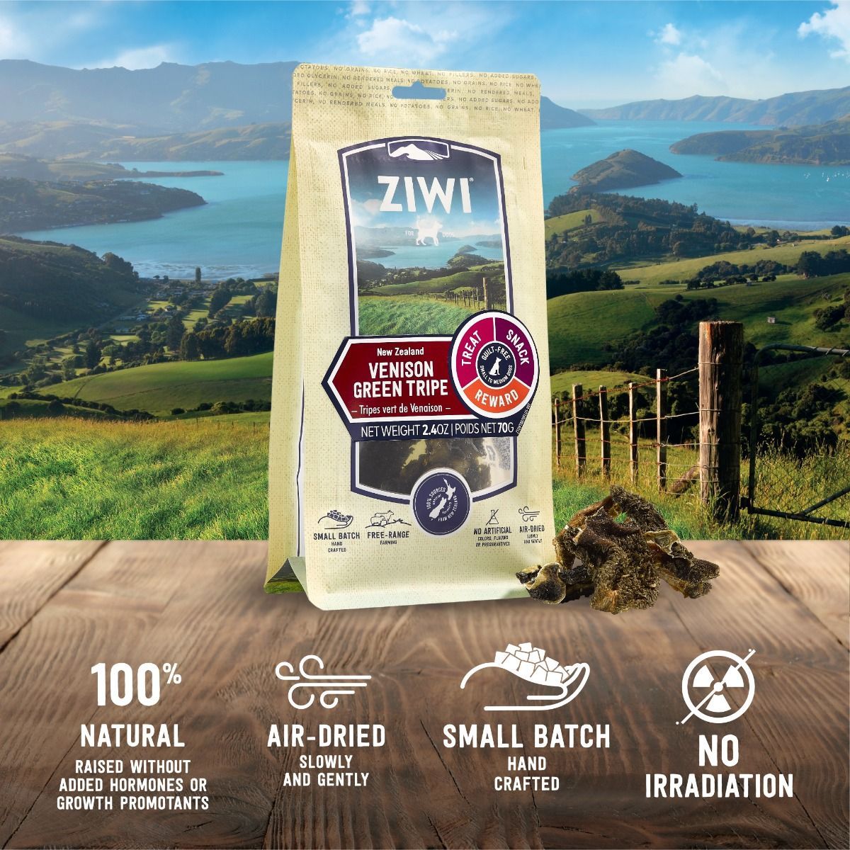 ZIWI Peak Venison Green Tripe Dog Treats 70g - 70G