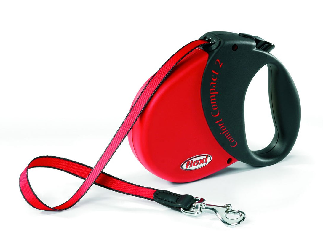 Flexi Comfort Compact Retractable Dog Leash - RED L