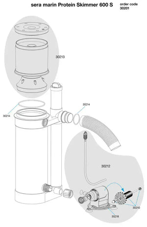 Sera Marine Protein Skimmer[Model - 600HO, Capacity - 600L]