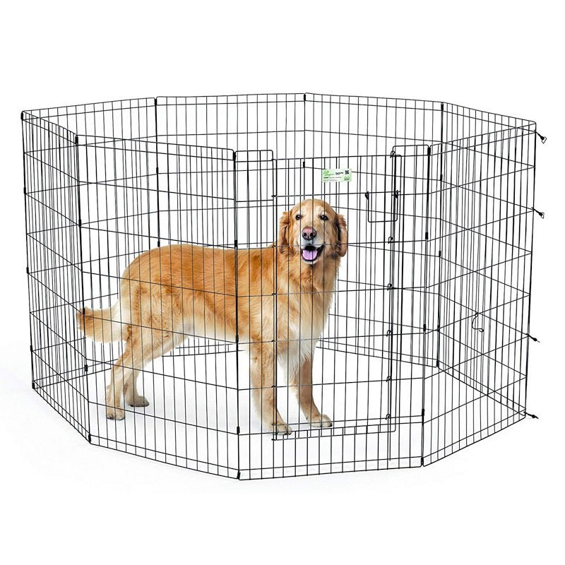 42″ Black Exercise Pen with Full MAX Lock Door - Shopivet.com
