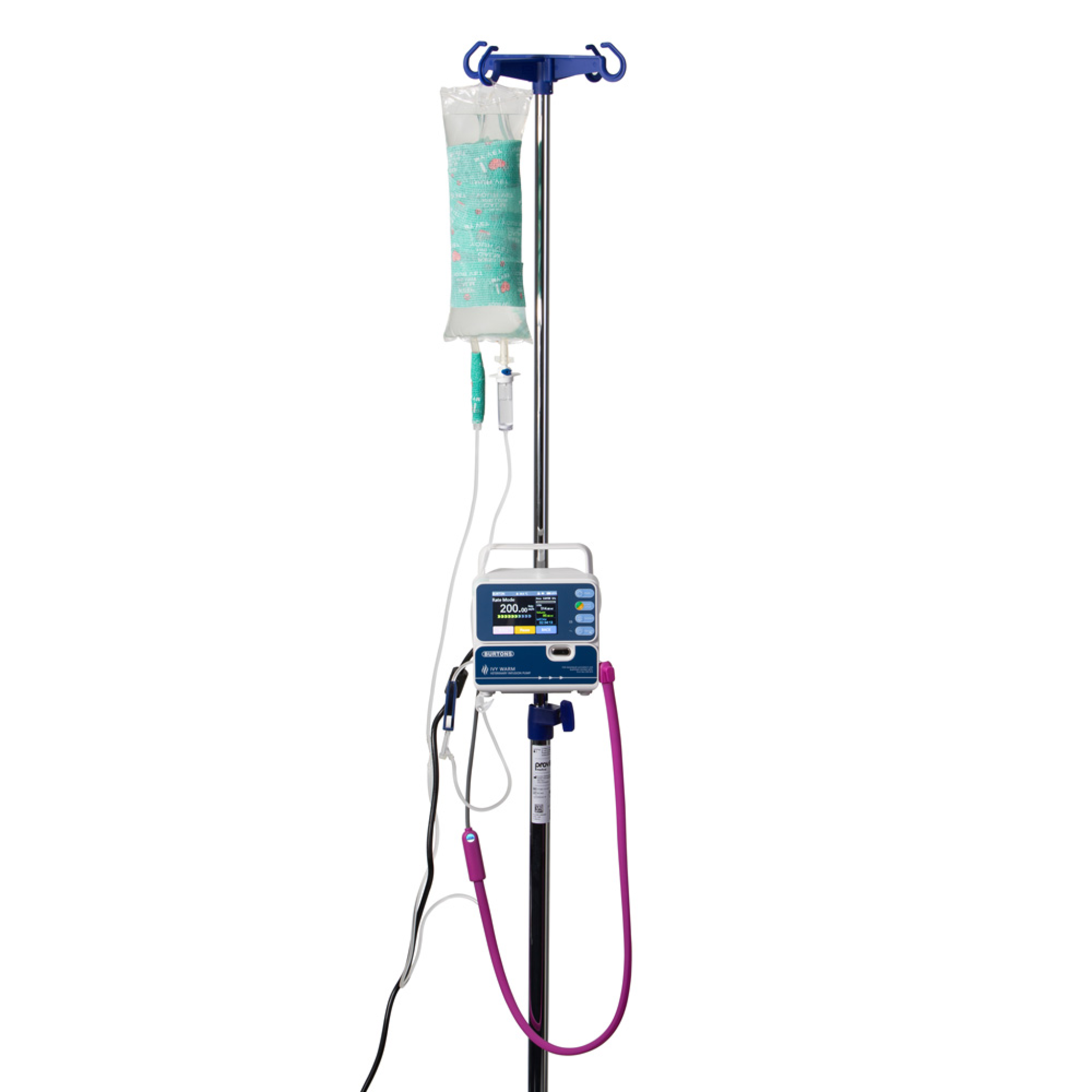 Transfusion Stand 4 Hook Chrome Finish 5 Star Base