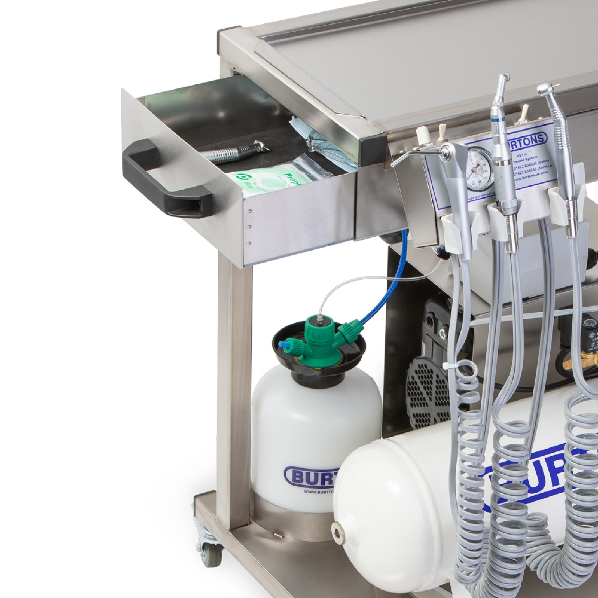 Burtons VETair Classic Stainless Steel Mobile Dental Unit Oil Free Compressor