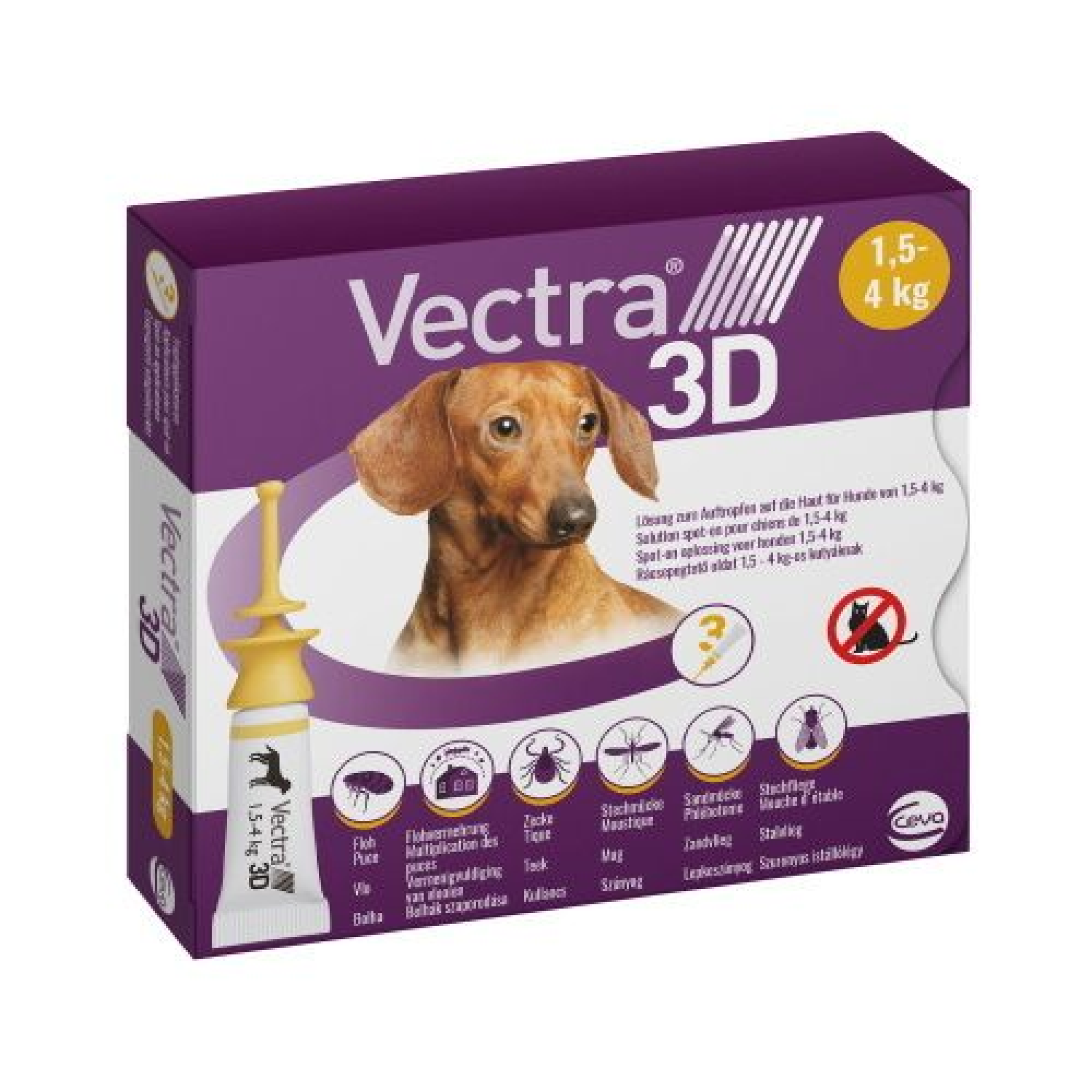 Vectra 3D Spot-on Solution for Dogs 1.5- 4 kg