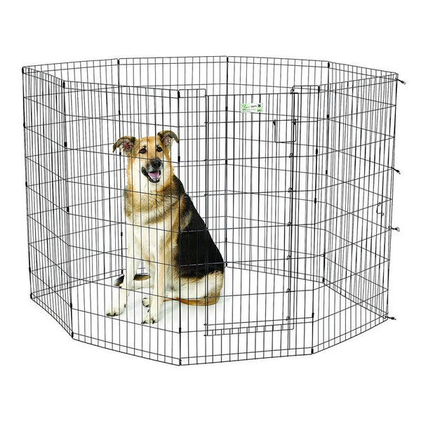 48″ Black Exercise Pen with Full MAX Lock Door - Shopivet.com