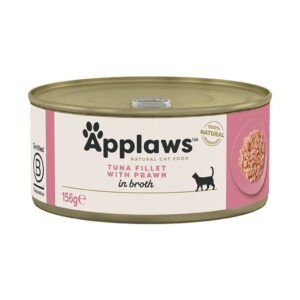 Applaws Tuna Fillet with Prawn in Broth Wet Cat Food 156g Tin - 70g
