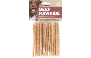 Flamingo Beef Rawhide Dog Treats 12cm 25pcs 125g - 125g