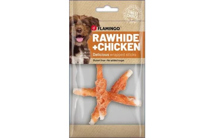 Flamingo Rawhide Chicken Wrapped Sticks Dog Treats - 70g