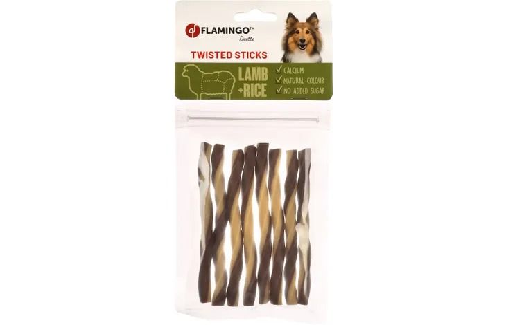 Flamingo Duetto Twisted Lamb & Rice Dog Treats 85g - 85g