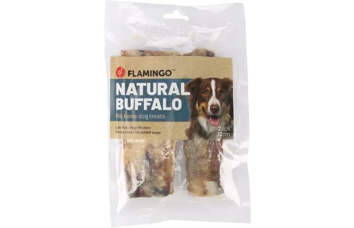 Flamingo Natural Buffalo Rib Bone Dog Treats 2pcs - 120g