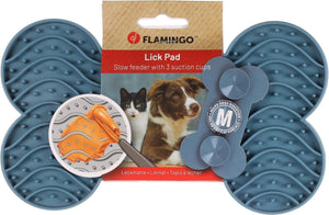 Flamingo Yummy Silicone Bone Lick Pad - Petrol SMALL