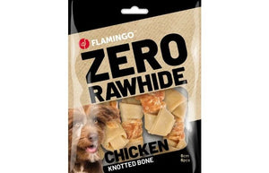 Flamingo Chicken Knotted Bone Dog Treats 6cm - 120g