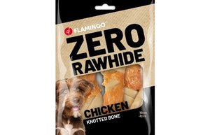 Flamingo Chicken Knotted Bone Dog Treats 10cm - 120g