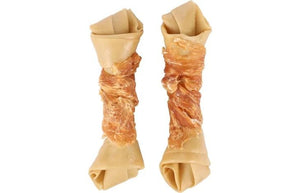 Flamingo Chicken Knotted Bone Dog Treats 14cm - 120g