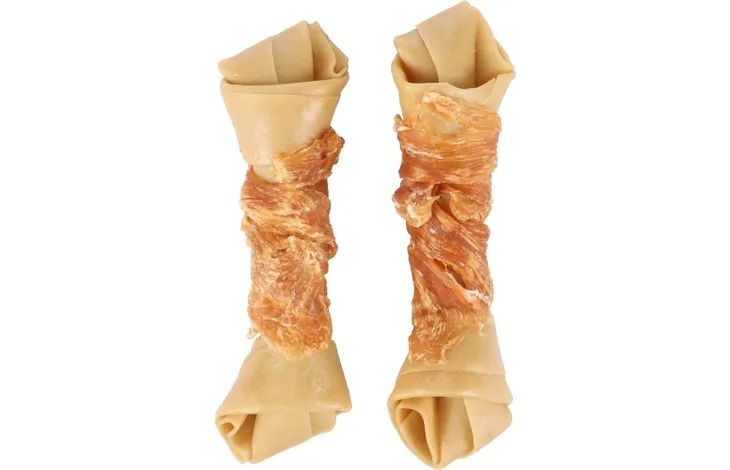 Flamingo Chicken Knotted Bone Dog Treats 14cm - 120g