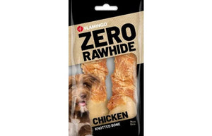 Flamingo Chicken Knotted Bone Dog Treats 14cm - 120g