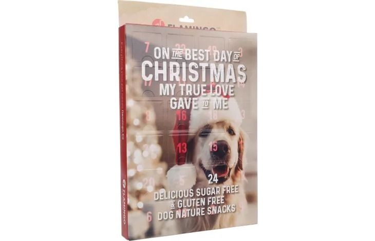 Flamingo Christmas Calendar Nature Snack Dog Treats 24pcs -