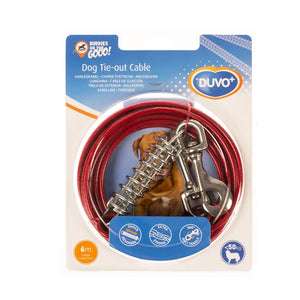 Duvo Tie out Cable With Spring Heavy Duty Red 6m[Length - 6m]