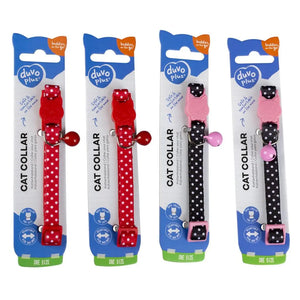 Duvo Cat Collar Nylon Mixed Colors 20 - 30cm / 10mm[Texture - White Dots]