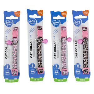 Duvo Cat Collar Panther Nylon Black/Pink 20 - 30cm / 10mm[Dimension - 20-30cm x 10mm]