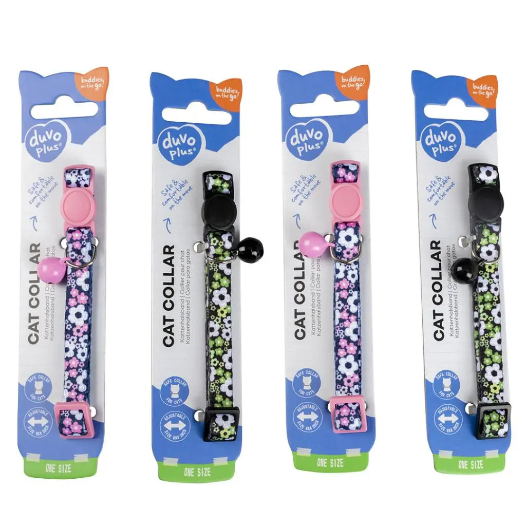 Duvo Cat Collar Nylon Mixed Colors 20 - 30cm / 10mm[Texture - Flowers]