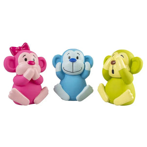 Duvo+ Latex Monkeys Hear/See/No Speak Mixed Colors 6.5x9.5x11.5cm