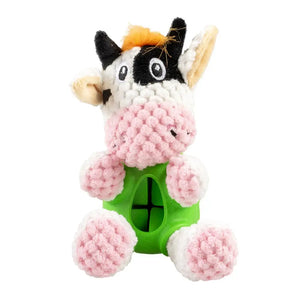 Duvo+ Plush & Rubber Cow Dispenser Multicolour, 14x10x10cm