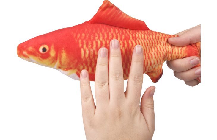 Flamingo Flounder Moving Fish Electronic Cat Toy 29cm - Orange
