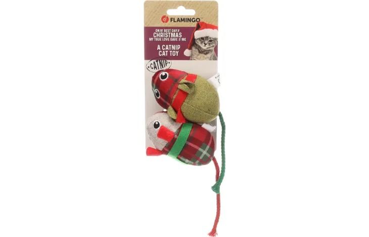 Flamingo Finley Mouse Catnip Christmas Cat Toy -