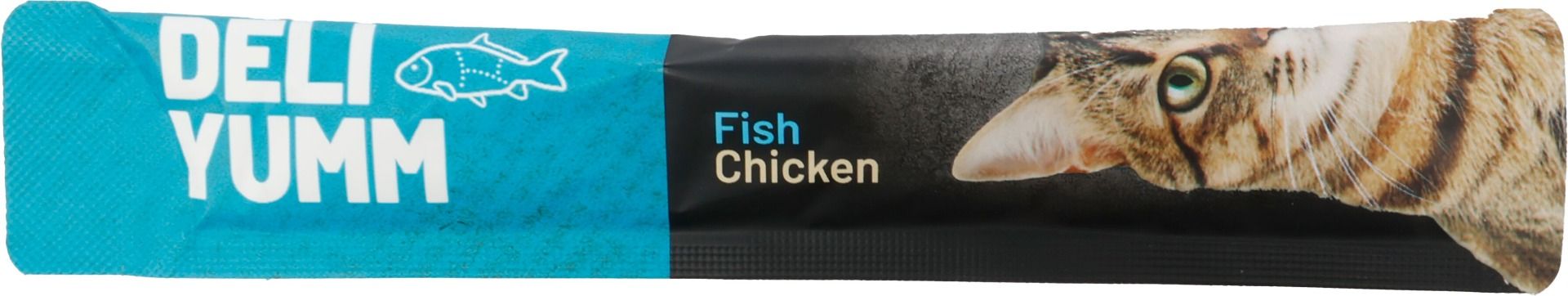 Flamingo Deli Yumm Paste Skin & Coat Fish & Chicken Cat Treats 5x14g - 70g