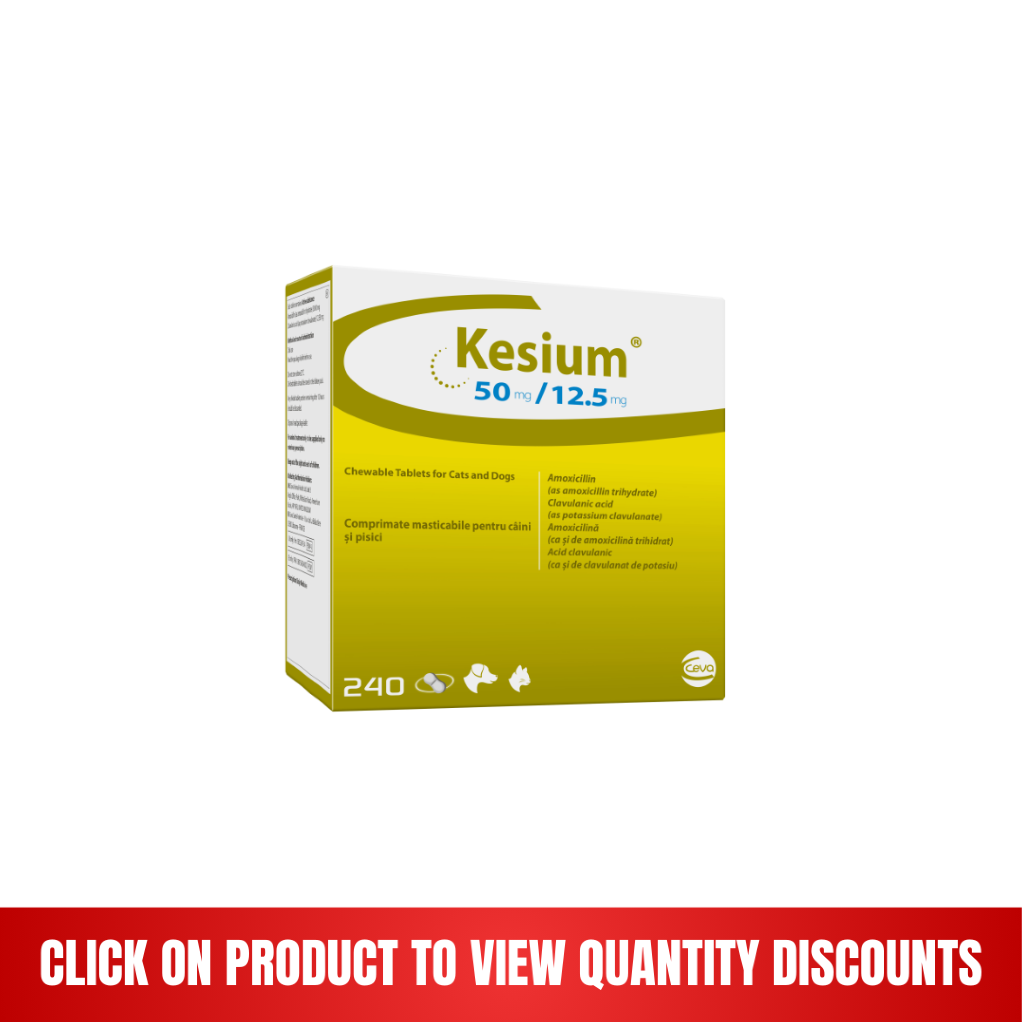 Kesium 50 mg/12.5 mg Chewable Tablets for Cats & Dogs, 240 Tabs