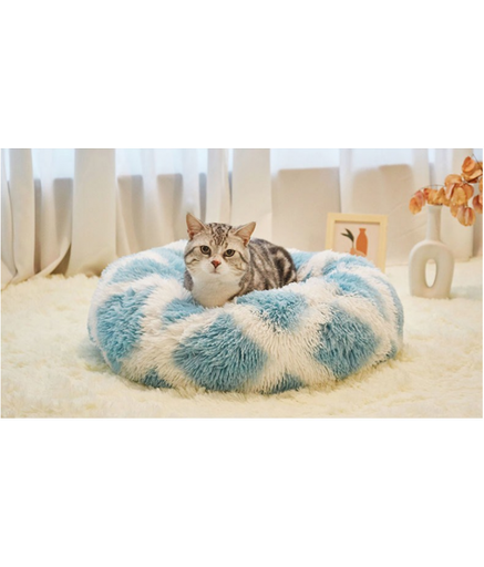 Pado Pet Fluffy Donut Cushion - Pattern[Size - L, Dimension - 60 x 20cm]