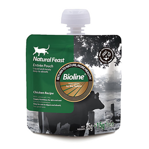 Bioline Natural Feast Entree Pouch Chicken Recipe 85g+15g (Min Order : 6pcs)