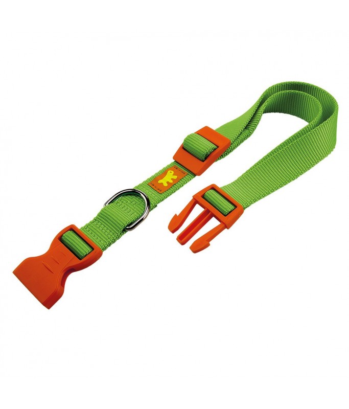 Ferplast Club C Colours Nylon Dog Collar With Snap Clip[Color - Green, Dimension - 30-44cm x 15mm]