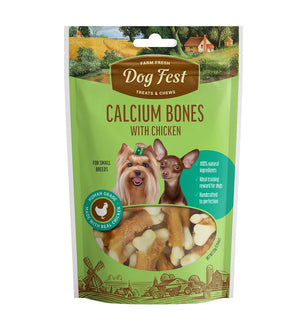 Dog Fest Calcium Bones With Chicken For Mini-Dogs - 55g (1.94oz)[Weight - 55g]