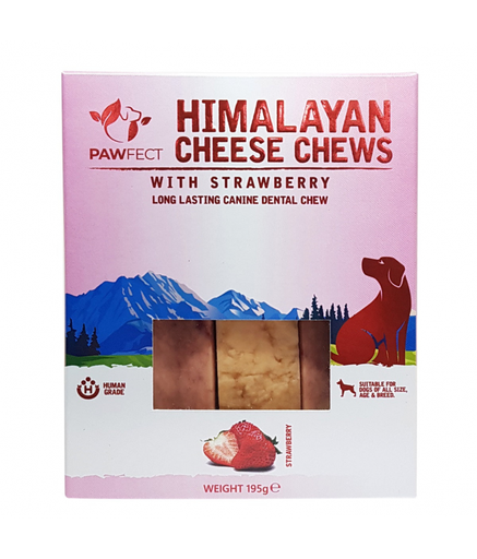 Pawfect Himalayan Cheese Chew Bar with Strawberry 195g (3x 65g)