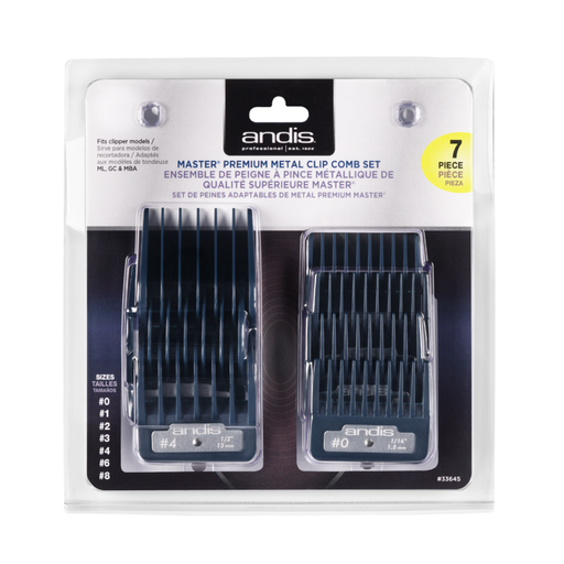 Andis Master® Premium Metal Clip Comb Set-7pcs