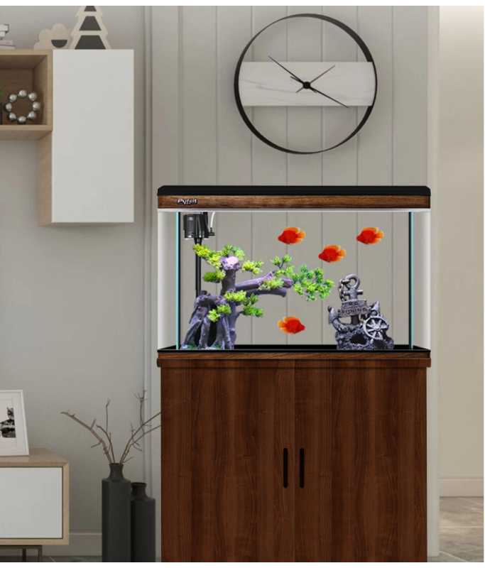 Karis Perfect Aquarium with Cabinet 800x370x580mm[Color - Brown]