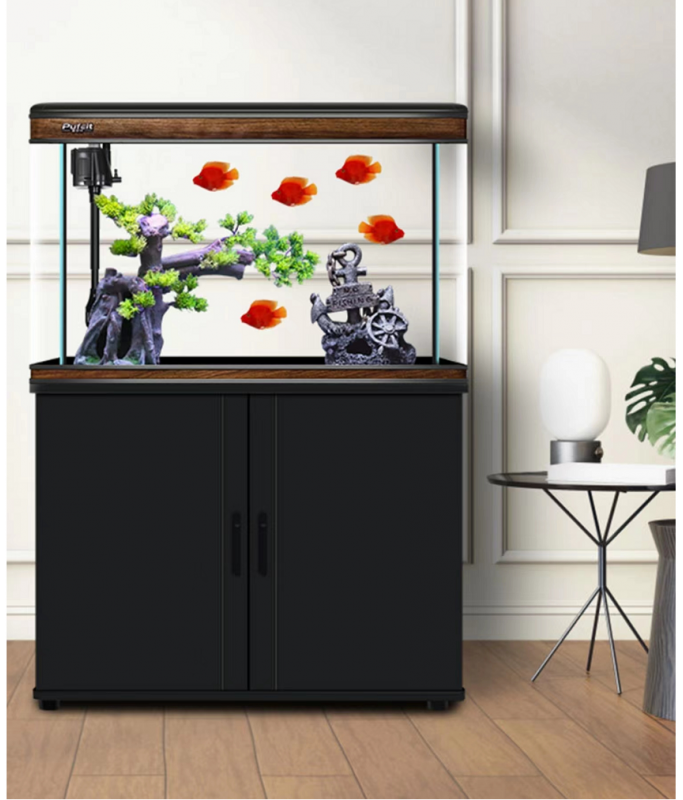 Karis Perfect Aquarium with Cabinet 800x370x580mm[Color - Black]
