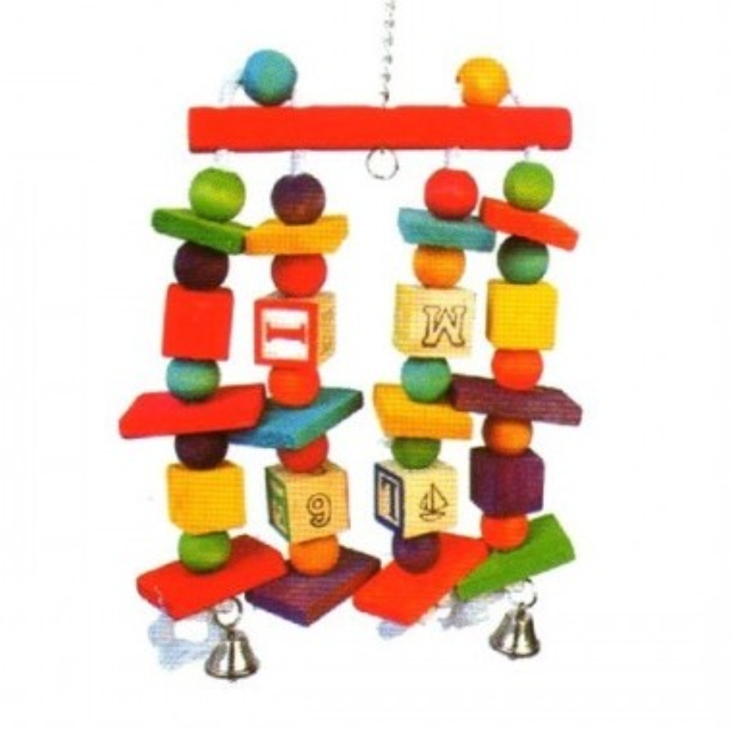 VanPet Hanging Toy For Big Birds With Bells 17.7"