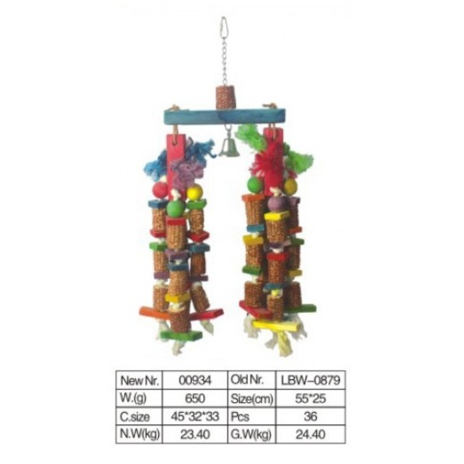 VanPet Bird Toy Natural And Clean - 55x25 cm