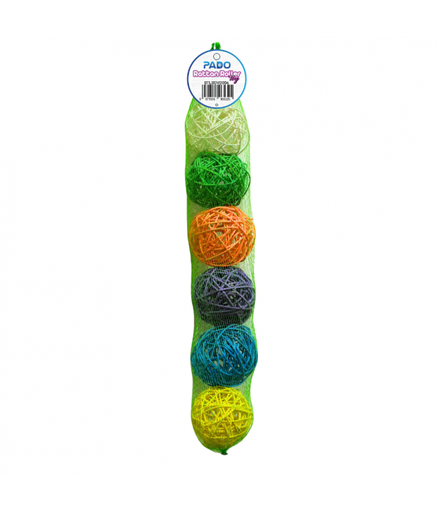 Pado Natural Rattan Roller Bird Toy, Ø6 cm ( 6 pcs / pack )