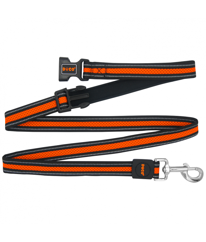 DOCO® Athletica Easy-Snap Air Leash 6ft (DCA1372)[Color - Safety Orange, Size - M/L]