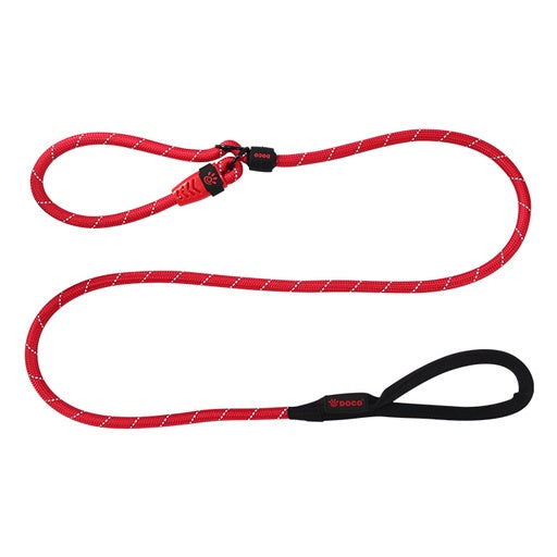 DOCO® Reflective Rope Leash W/ soft Handle Ver.7 - Slip On Collar Leash 6ft (DCROPE0027072)[Color - Maroon, Size - S]